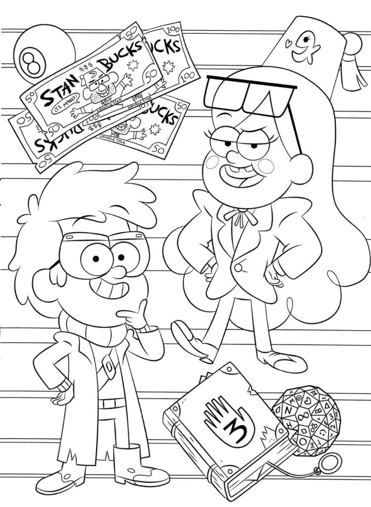 Dipper and mabel pines coloring page