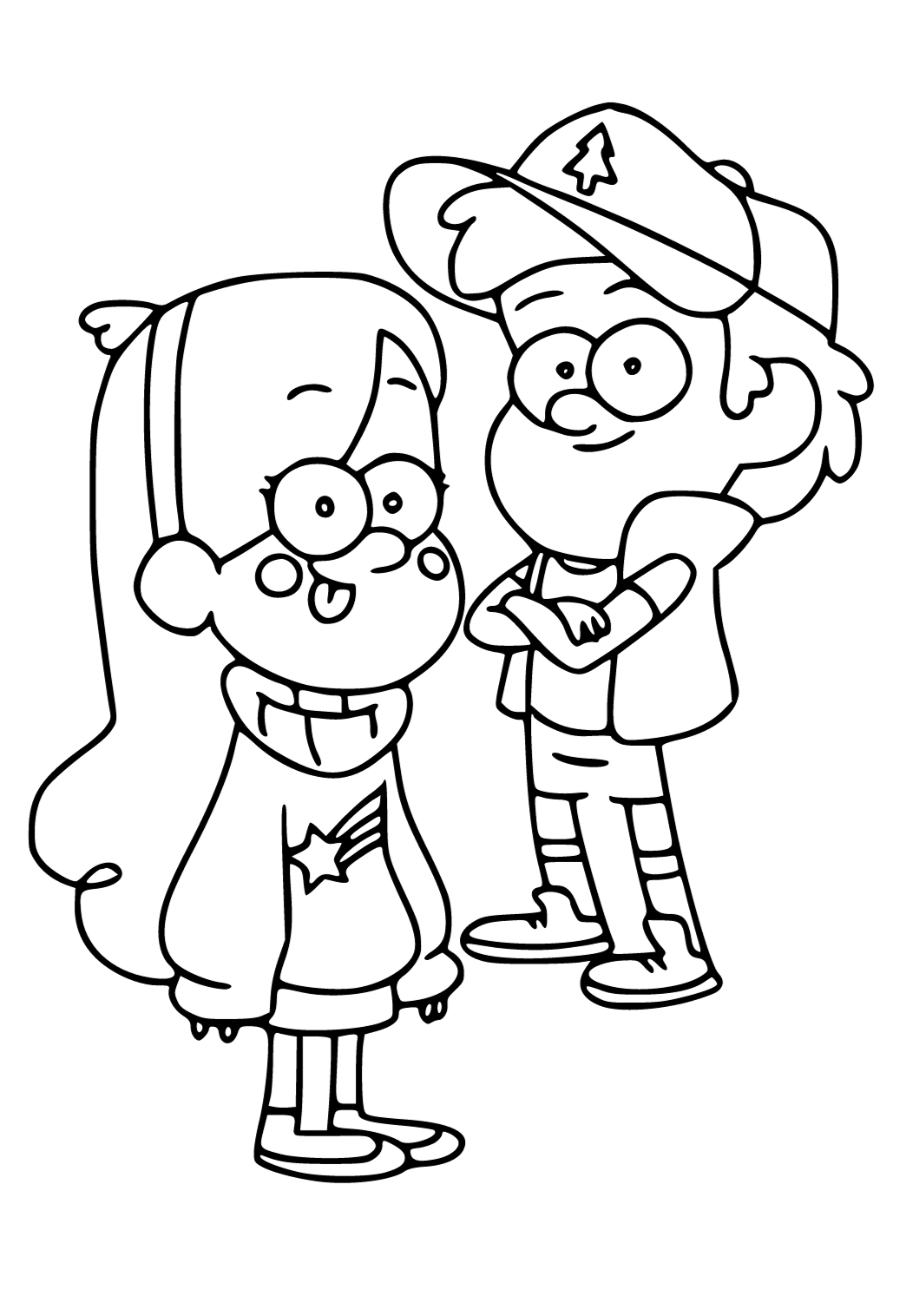 Free printable gravity falls friends coloring page for adults and kids