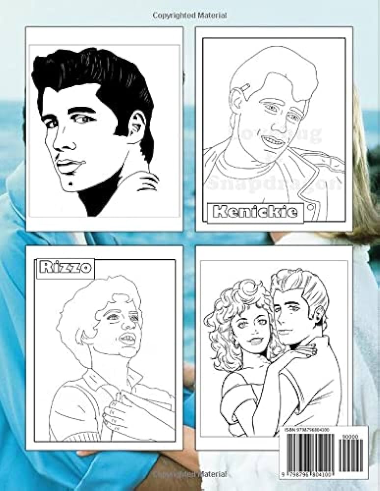 Greaseì coloring book attractive and interesting coloring pages for fans adults teens to enjoy in your free time and have fun planet coco books