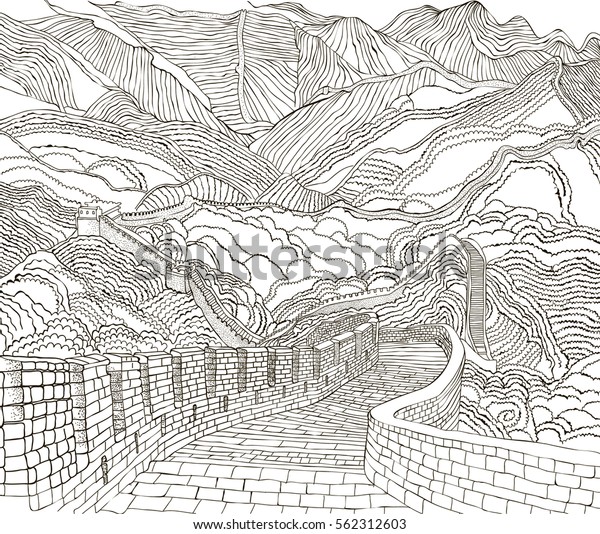 Coloring pages great wall china åºåçéåïå ççï