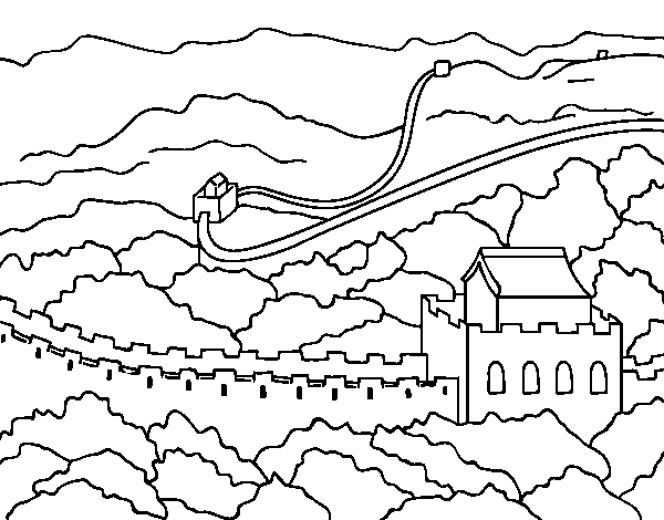 Great wall of china coloring page