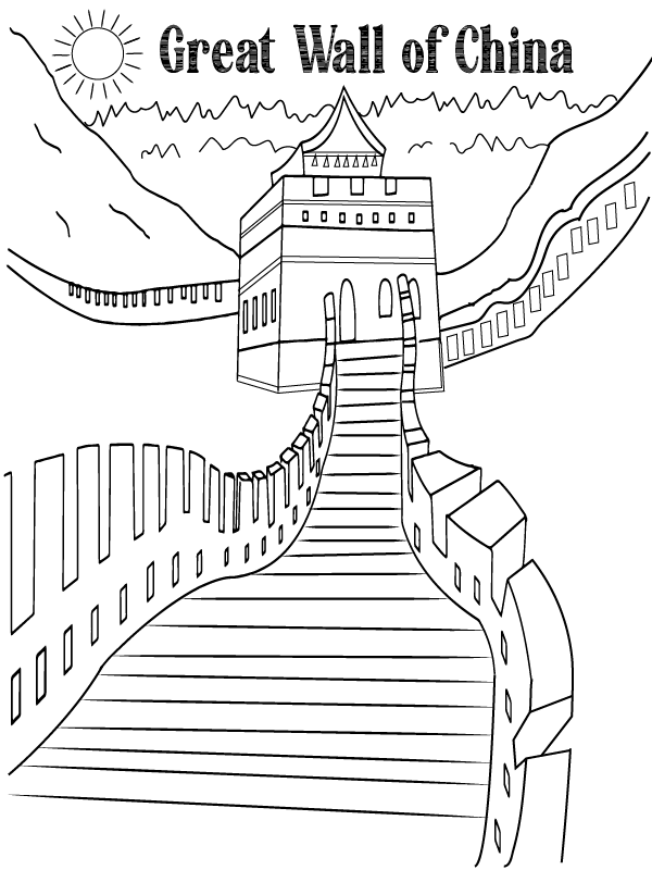 Great wall of china coloring page