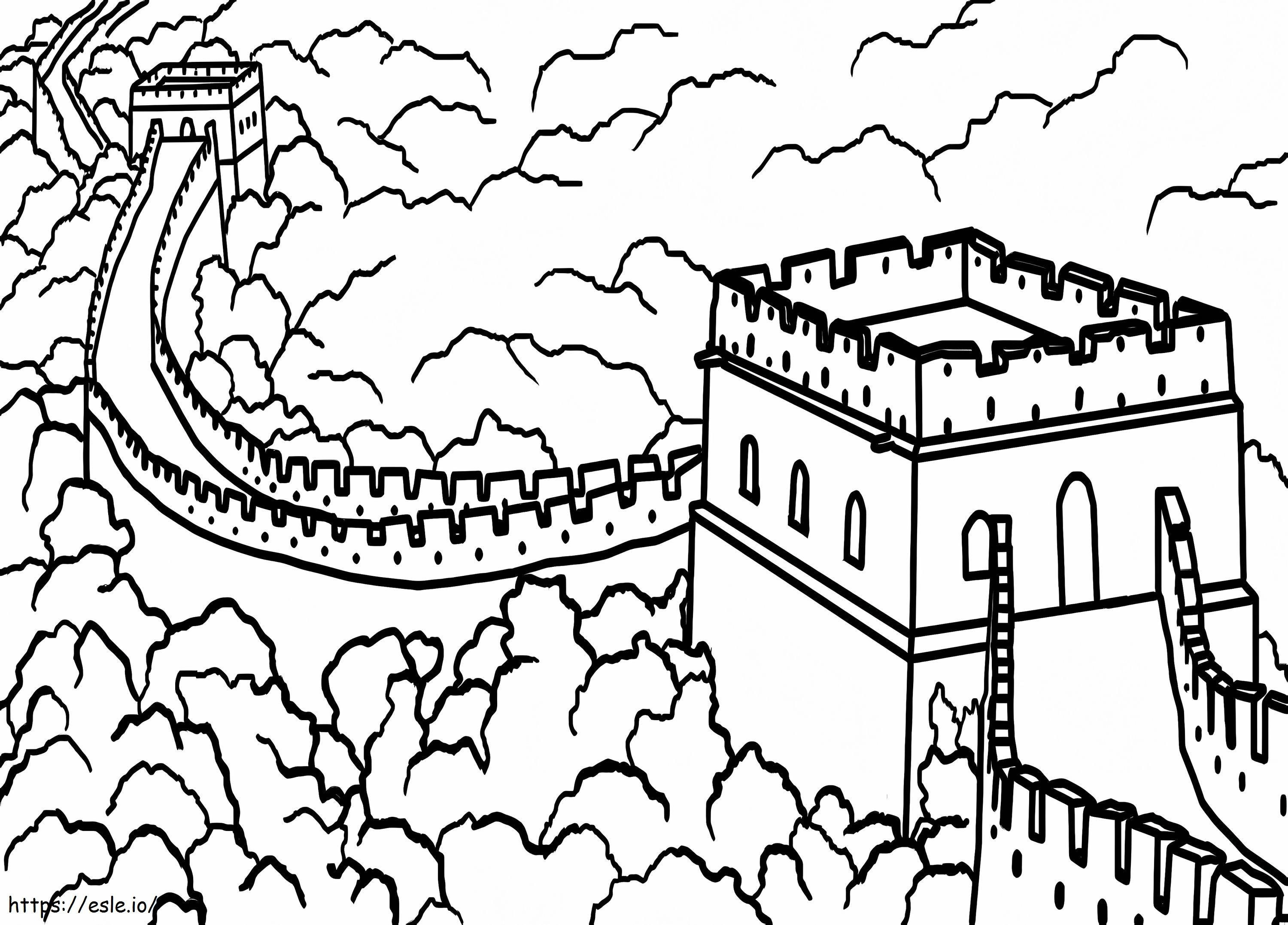 Great wall of china coloring page