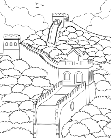 Great wall of china coloring page free printable coloring pages