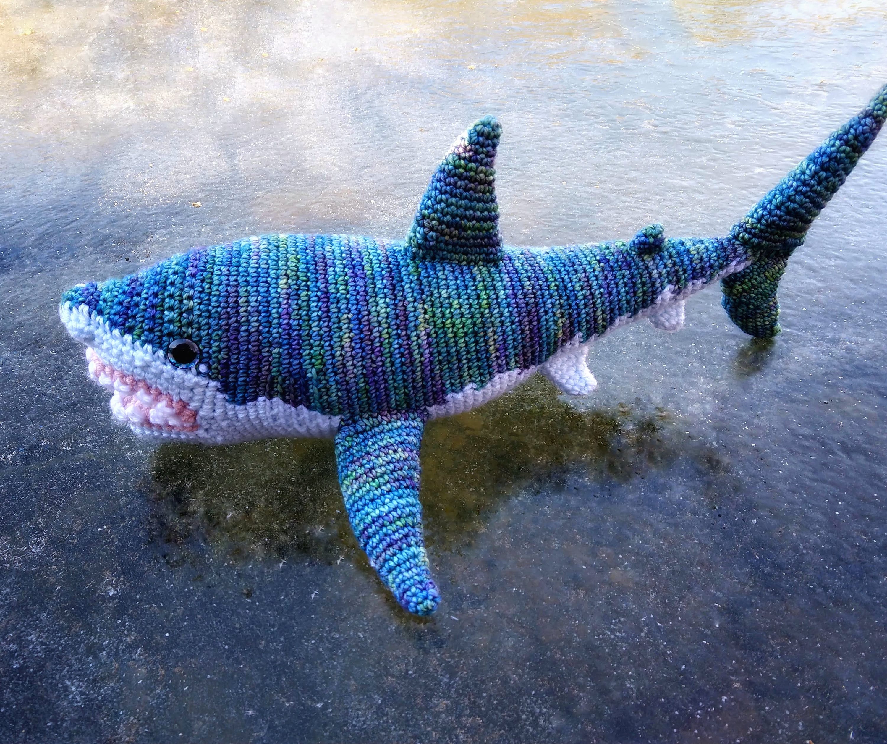 Pattern only megalodon shark amigurumi crochet great white instant download