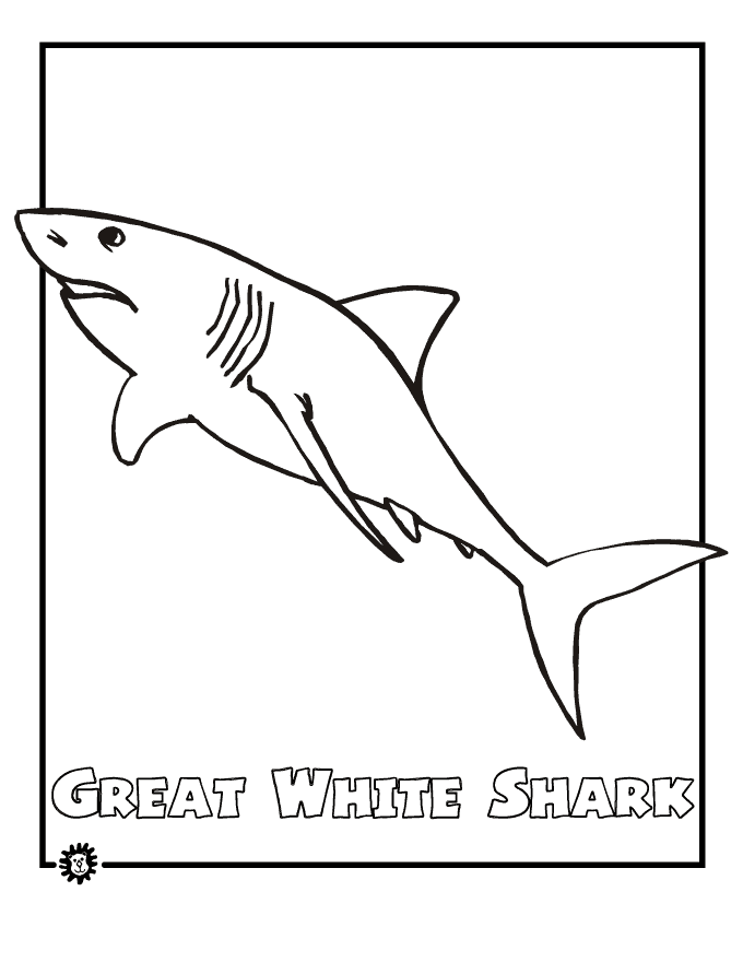 Great white shark coloring page