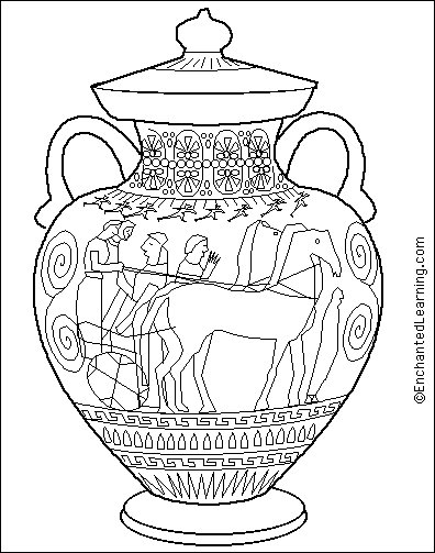 Greek amphora coloring page