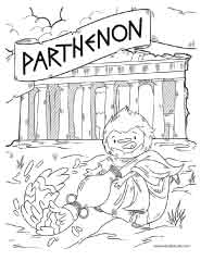 Womple studios parthenon printable coloring page