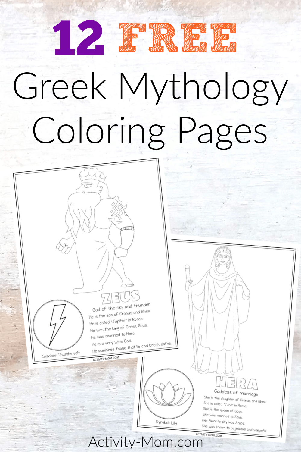 Greek mythology coloring pages free