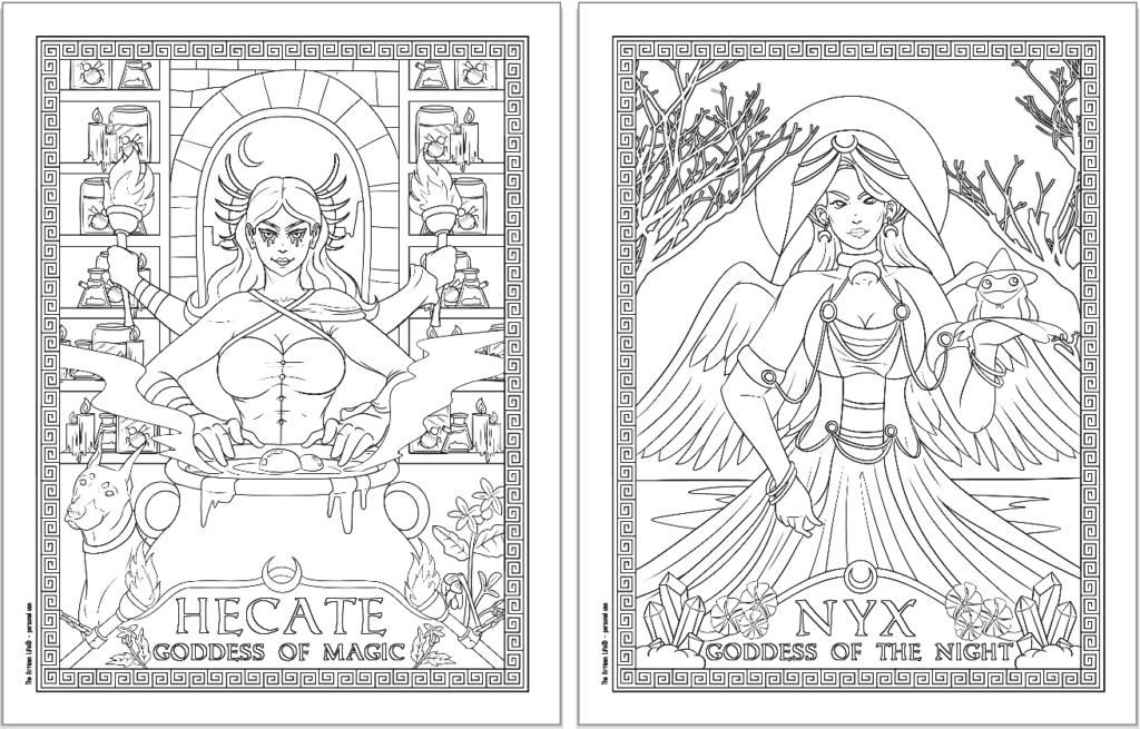 Free printable greek goddess coloring pages