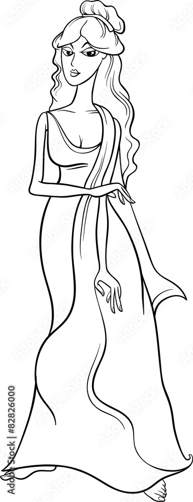 Greek goddess aphrodite coloring page vector