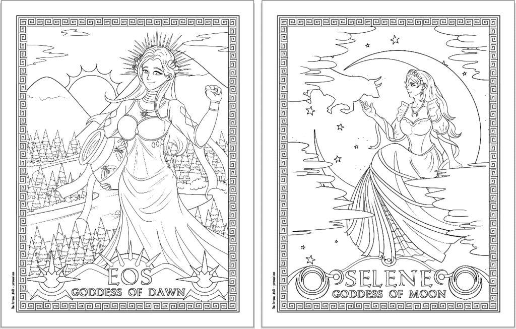 Free printable greek goddess coloring pages