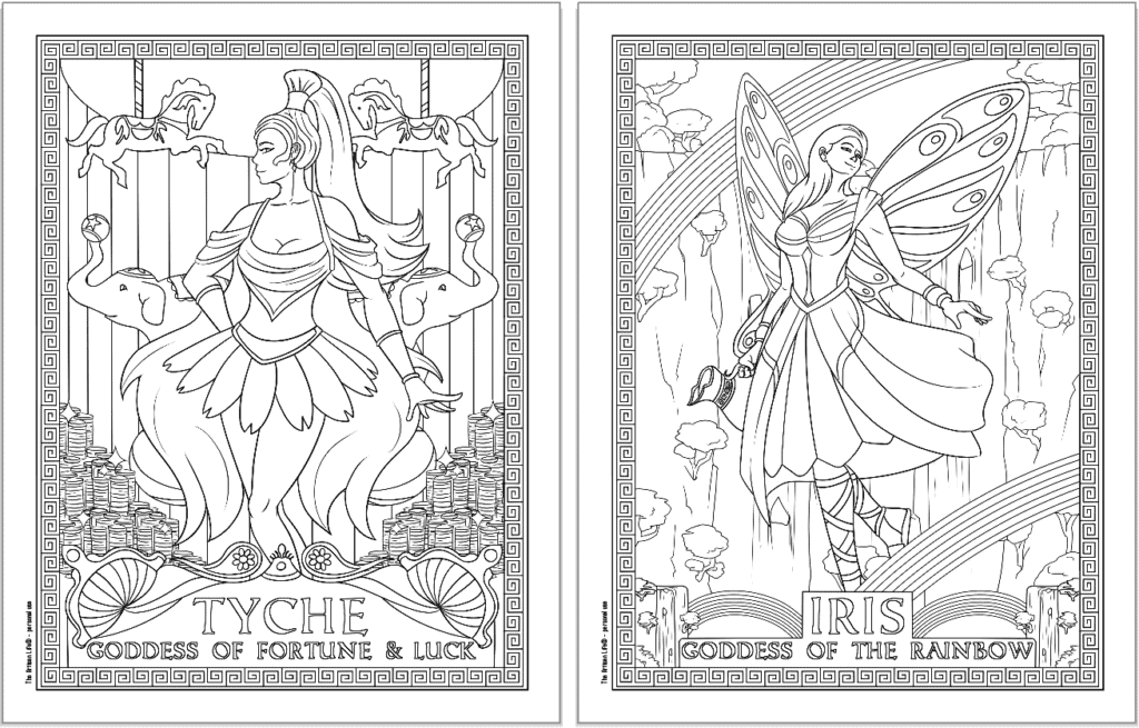 Free printable greek goddess coloring pages