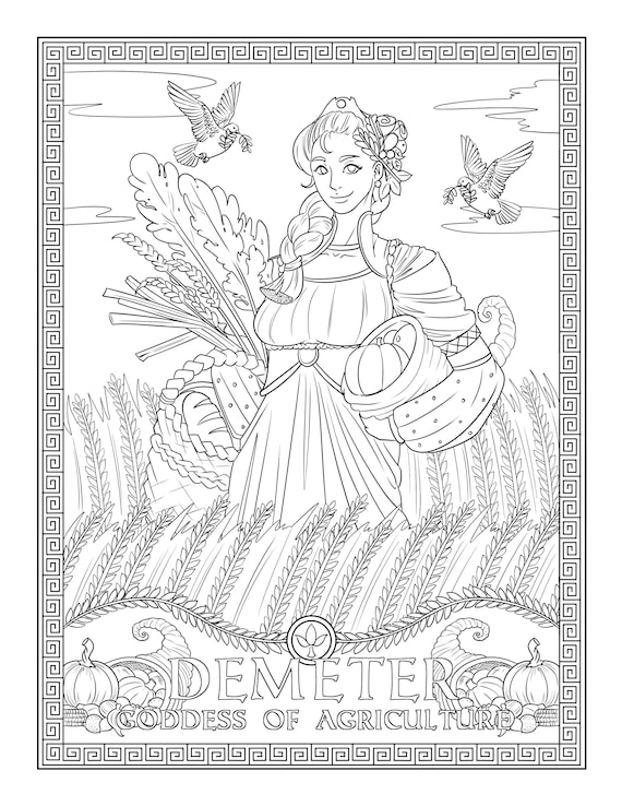 Greek goddesses group coloring pages downloadprintable