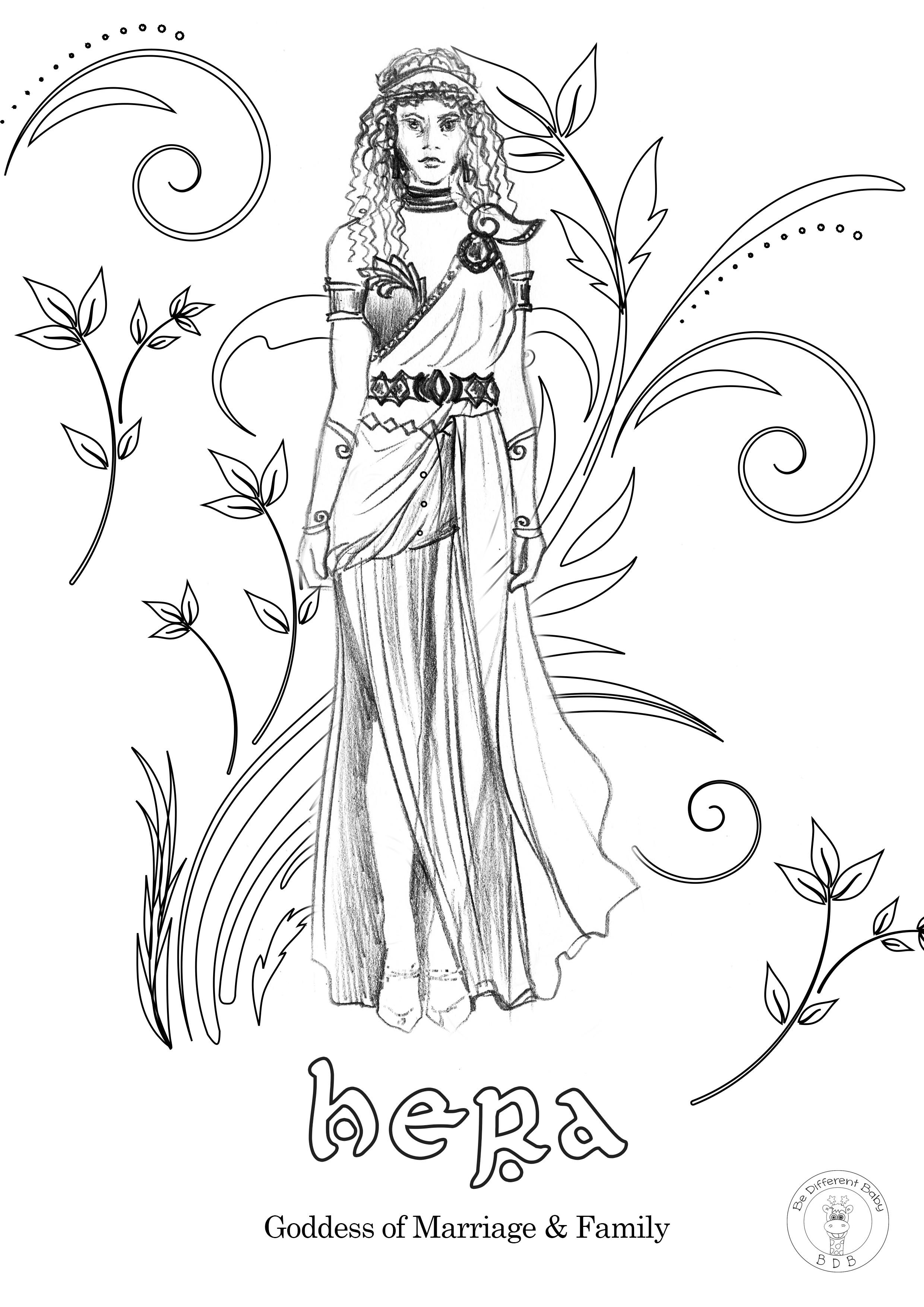 Greek gods coloring book downloadable pages full of greek gods and goddesses illustrations and greek mythology scenes