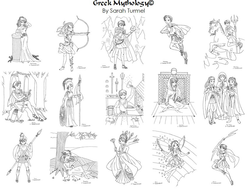 Greek mythology coloring book