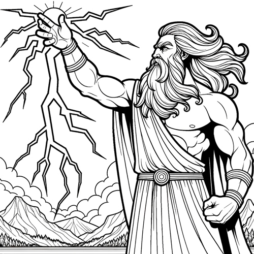 Zeus coloring printouts â greek gods goddesses