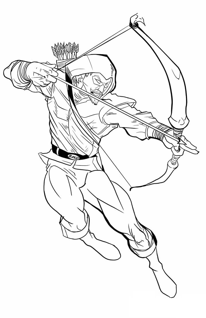 Angry green arrow coloring page