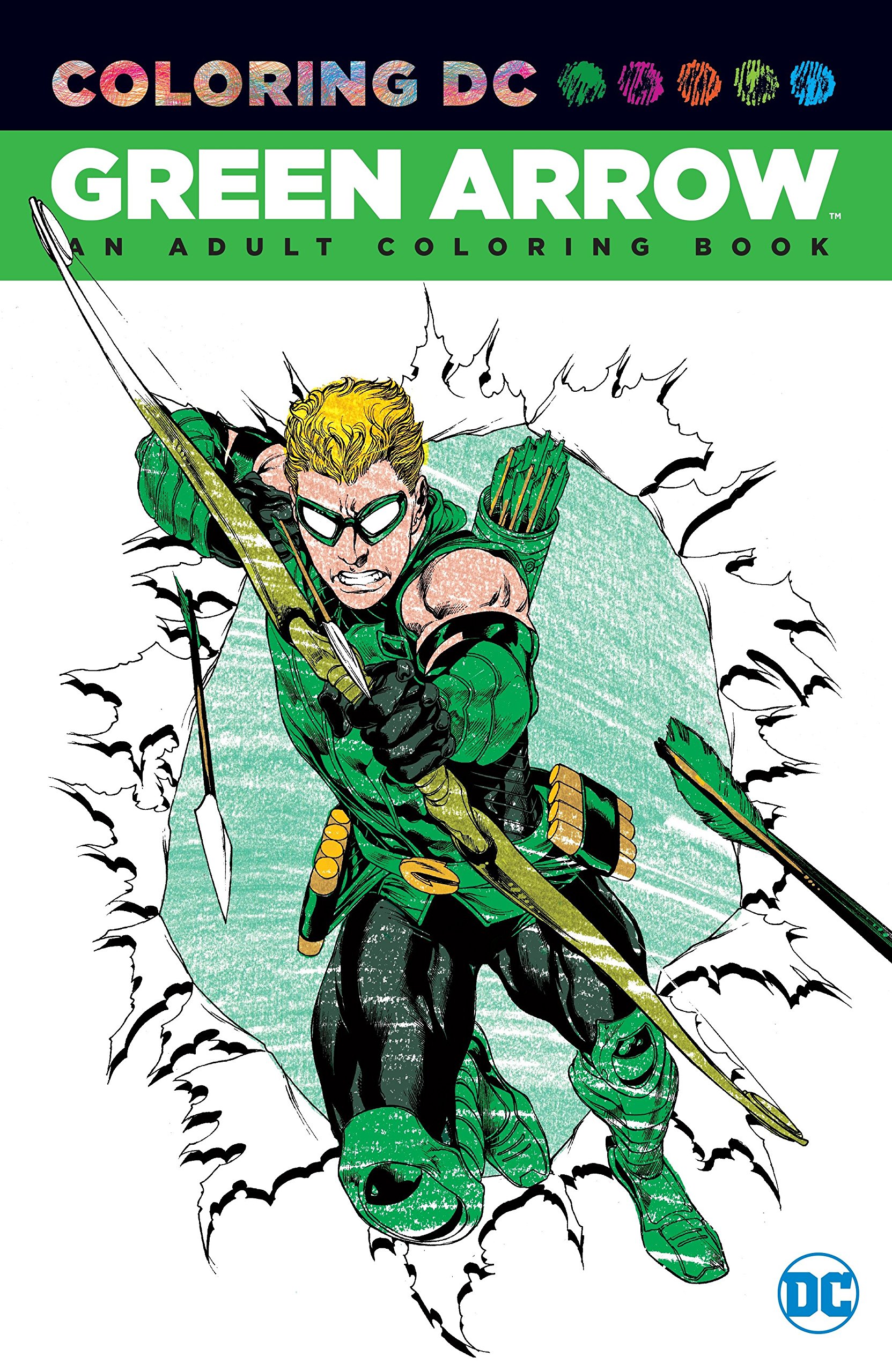 Green arrow an adult coloring book