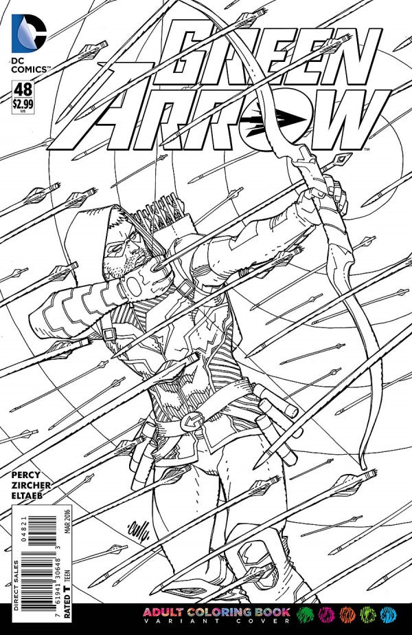 Green arrow the new adult coloring book variant â ics etc