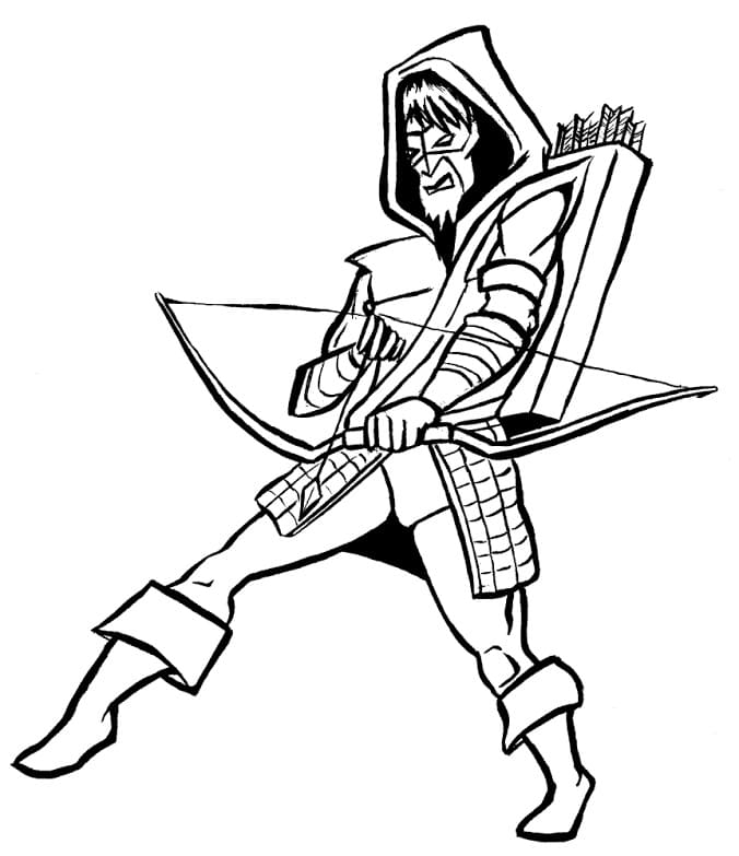 Green arrow from dc ics coloring page