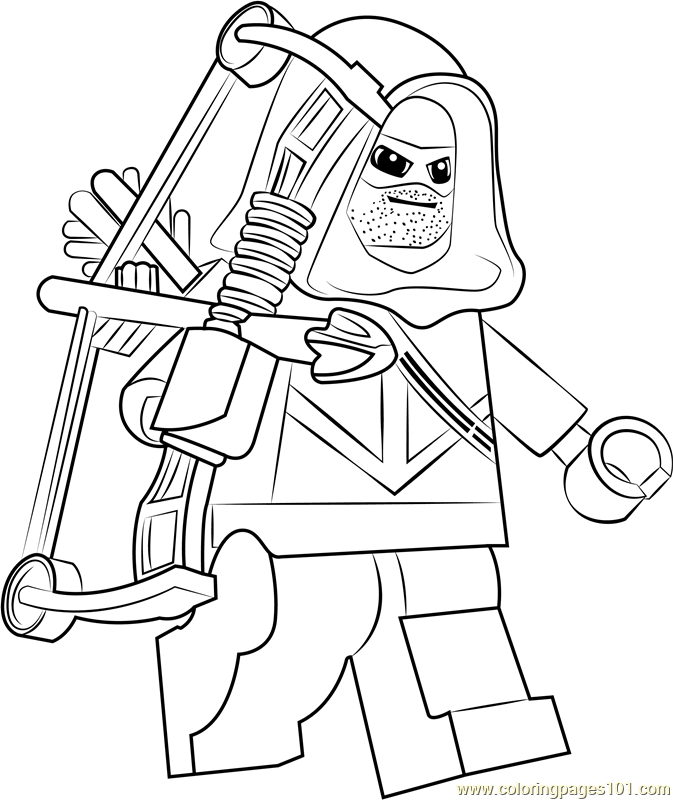 Lego green arrow coloring page for kids