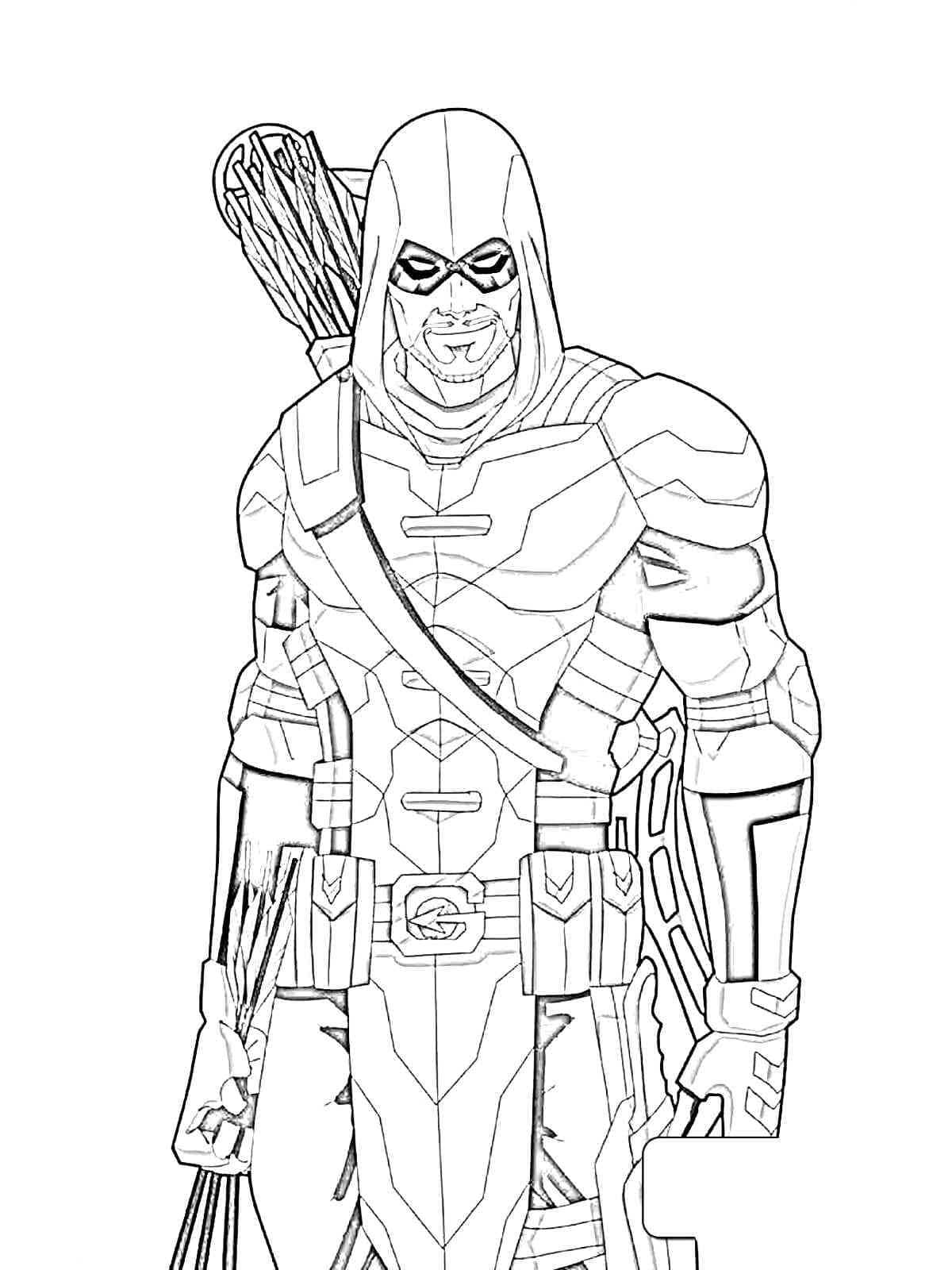 Smiling green arrow coloring page