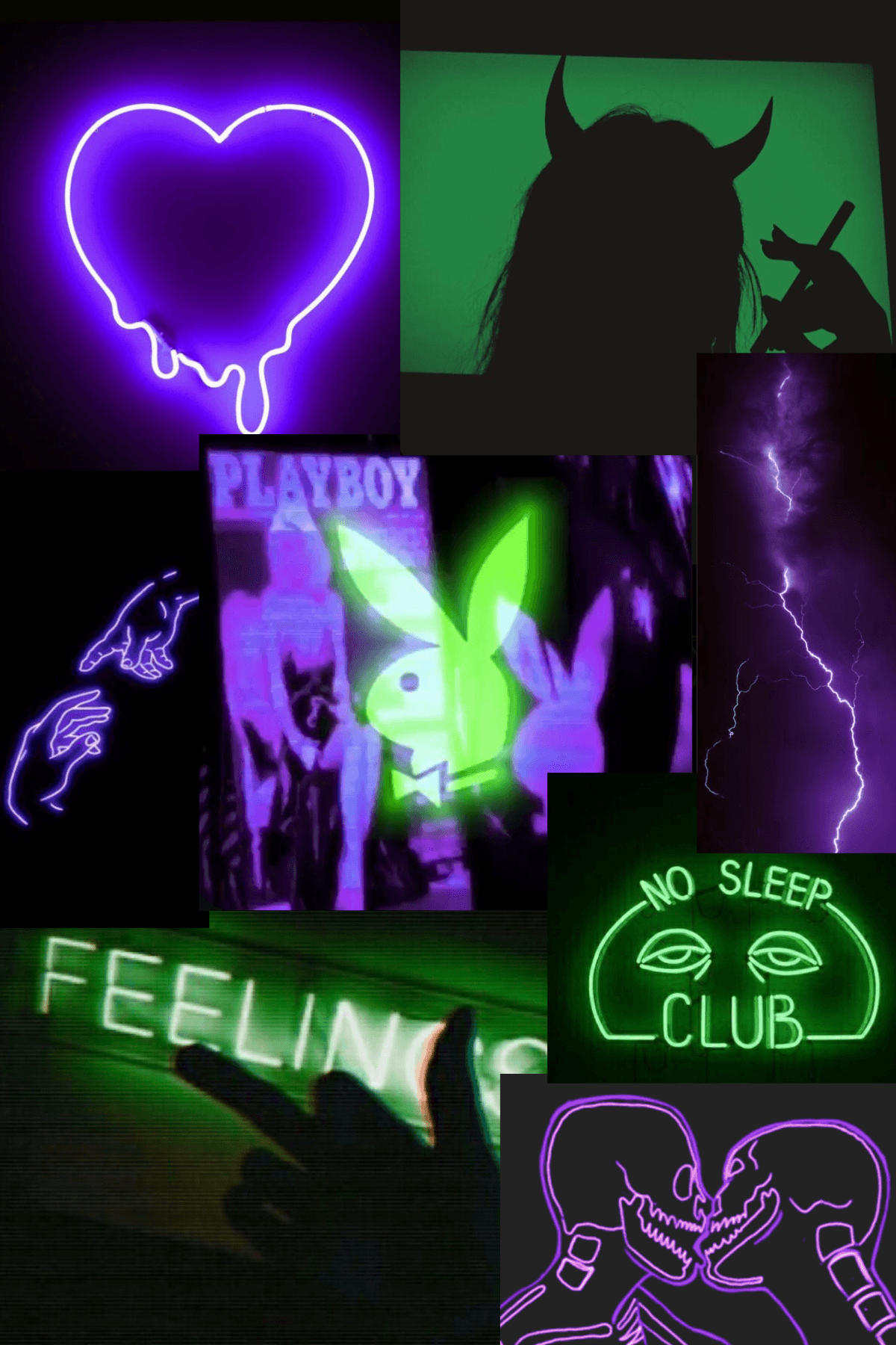 Neon green and purple wallpapers