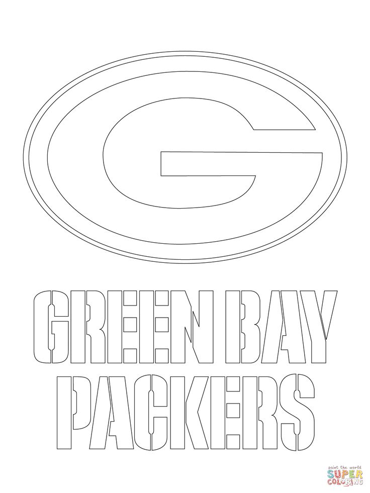 Green bay packers logo colorful and vibrant coloring page