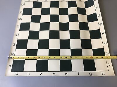Green white vinyl chess board preowned