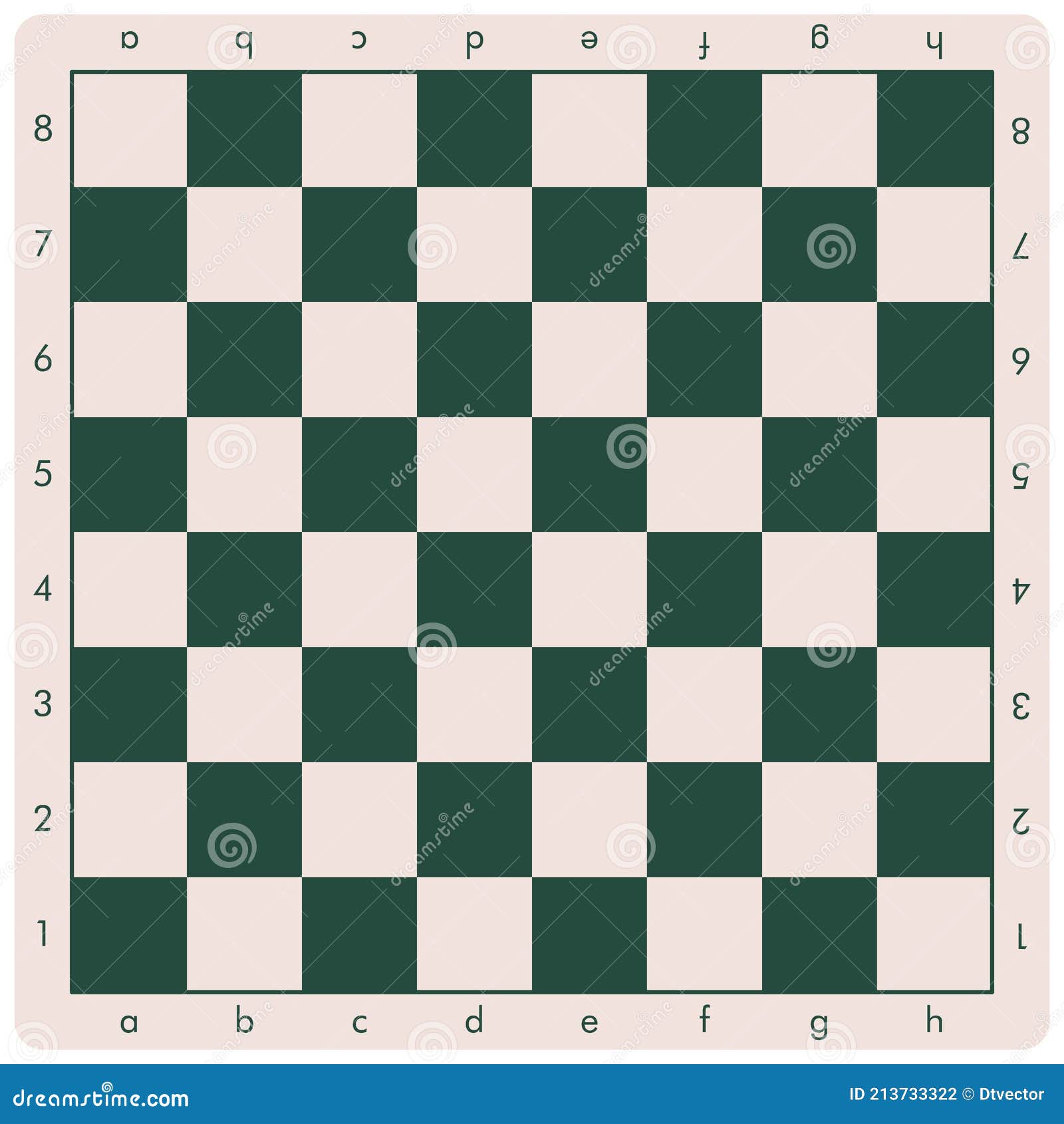 Chess board green background isoated stock vector