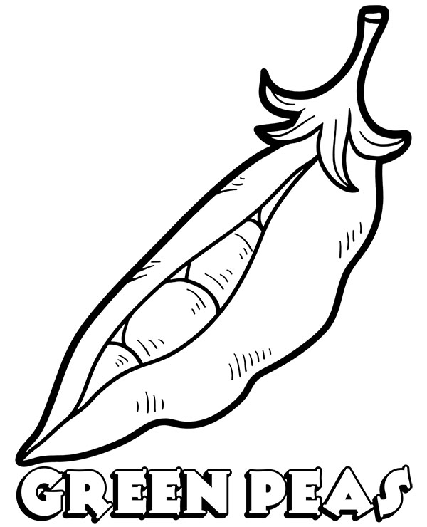 Coloring pages coloring page vegetable for children green peas