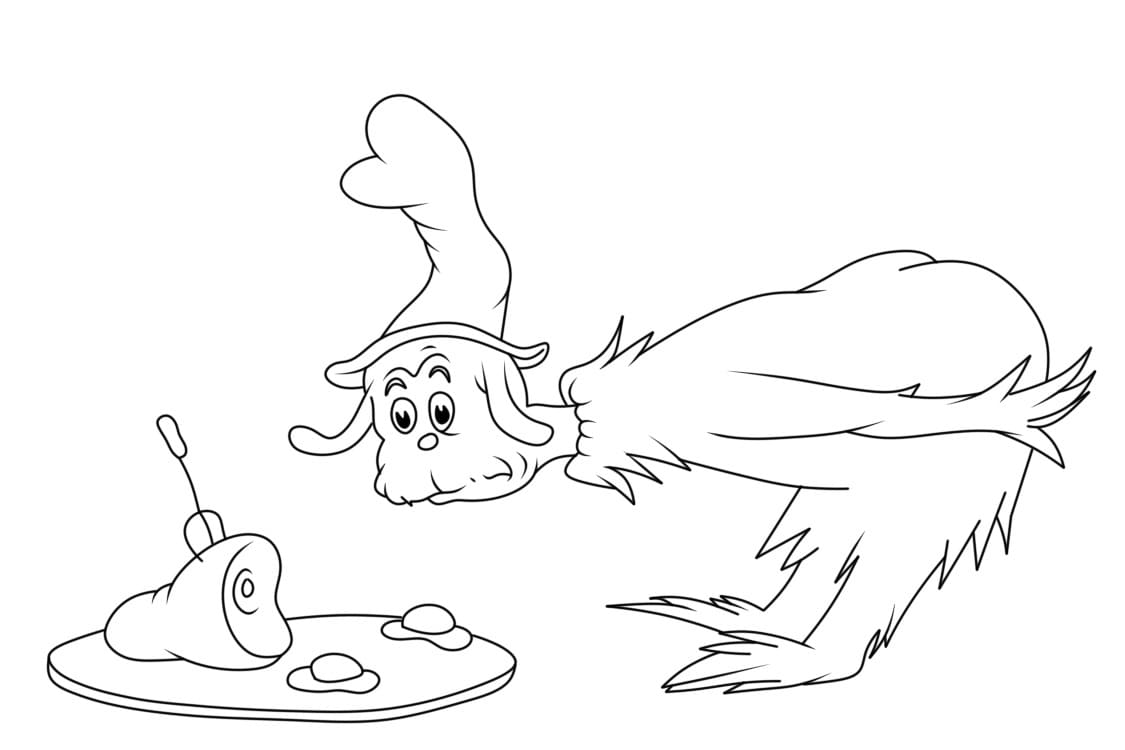 Characters from green eggs and ham coloring page