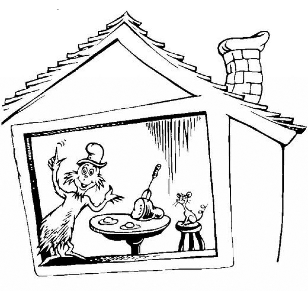 Green eggs and ham coloring page