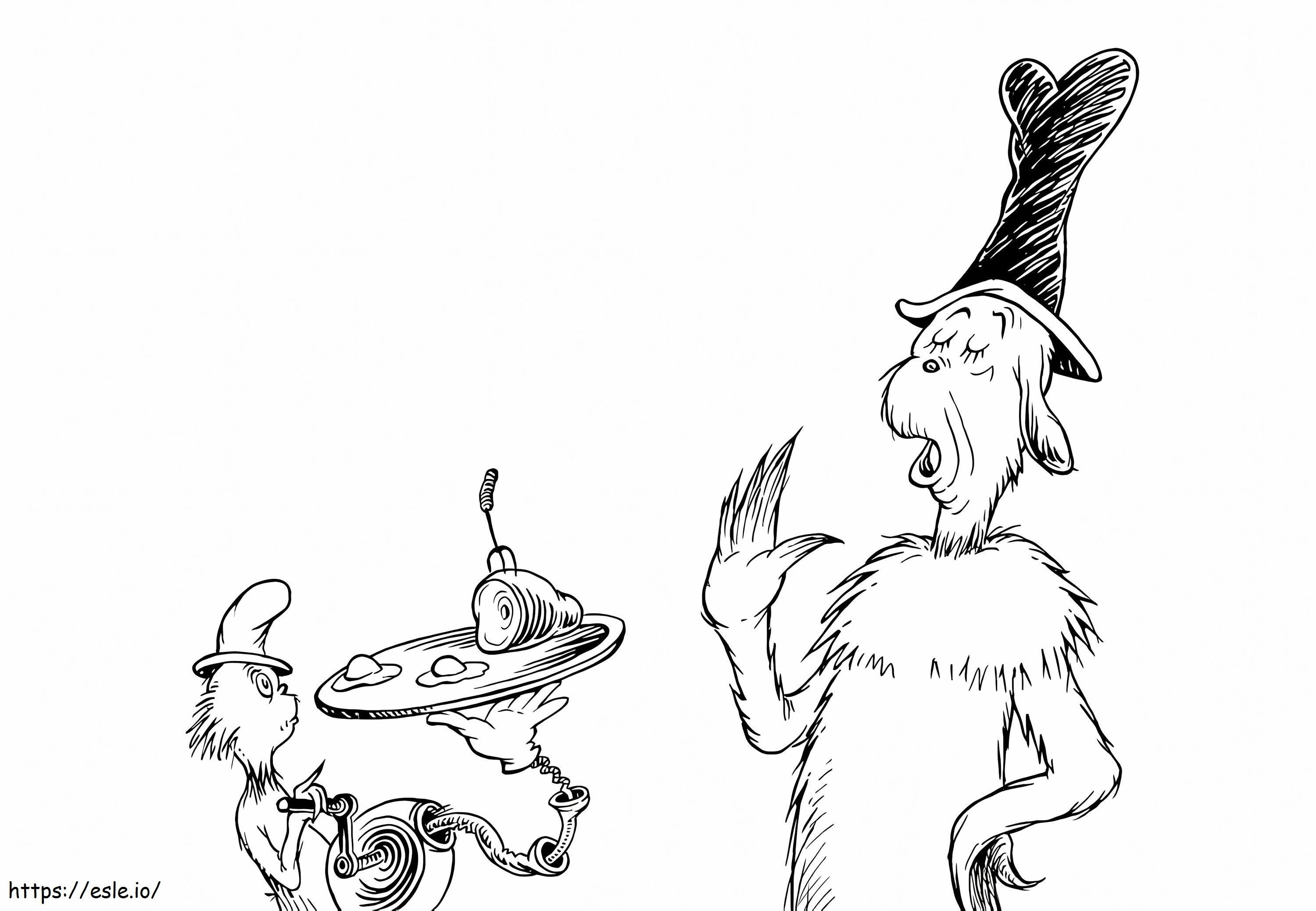 Green eggs and ham coloring page