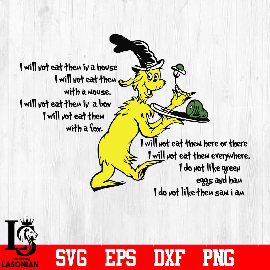 I dont not like green eggs and ham svg dxf eps png file â