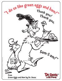 Dr seusss green eggs and ham printables