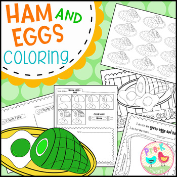 Green eggs and ham coloring by pre