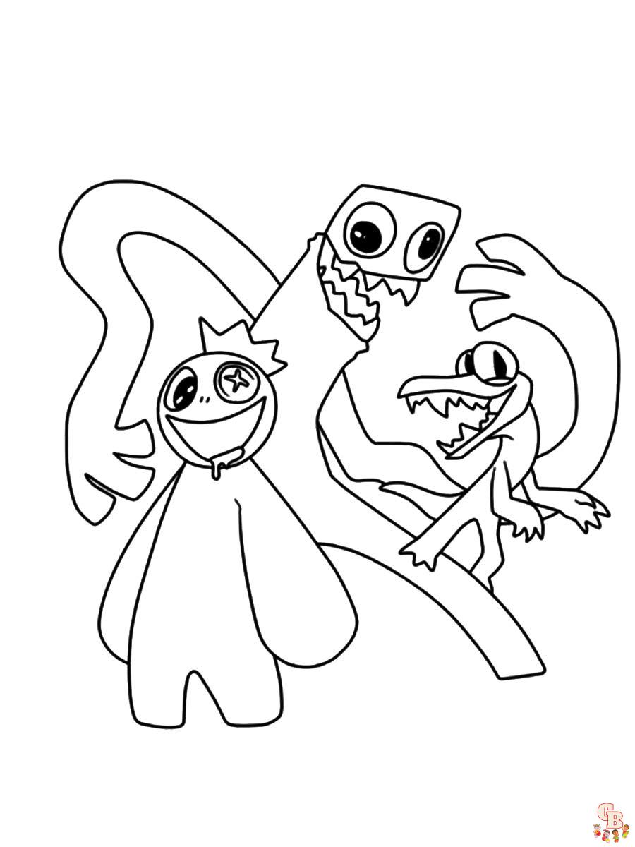 Rainbow friends coloring pages