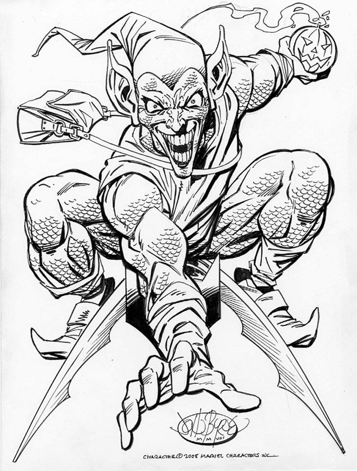 John byrne draws â green goblin mission by john byrne