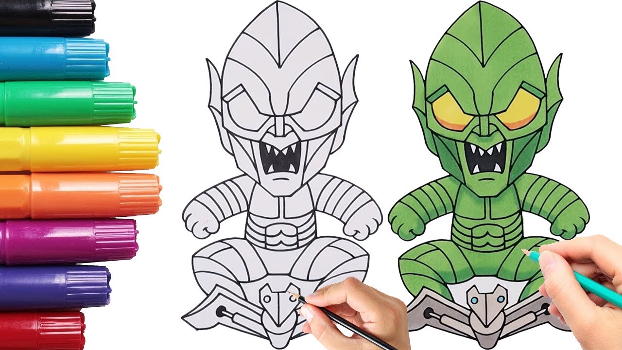 How to draw green goblin spider man