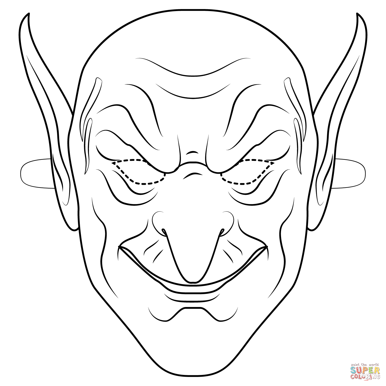 Green goblin mask coloring page free printable coloring pages