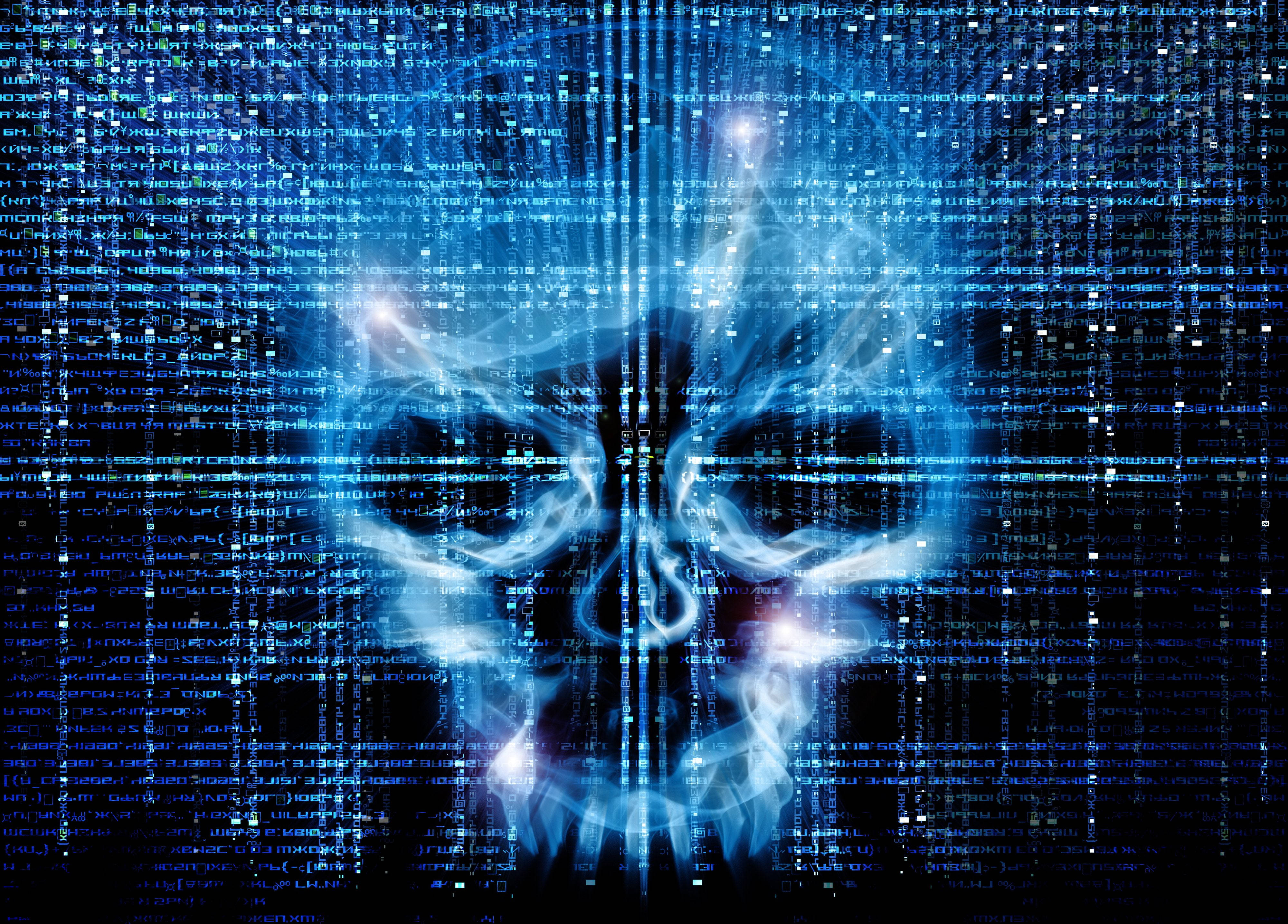 Download glowing skull puter script hacker k wallpaper