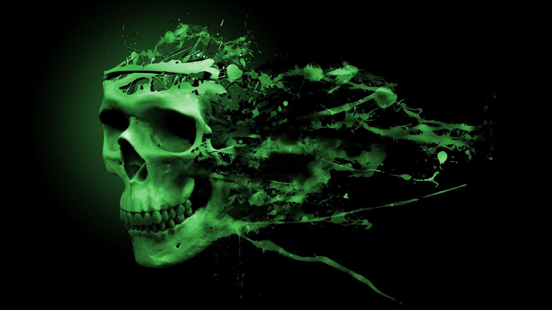 Black and green skull wallpapers