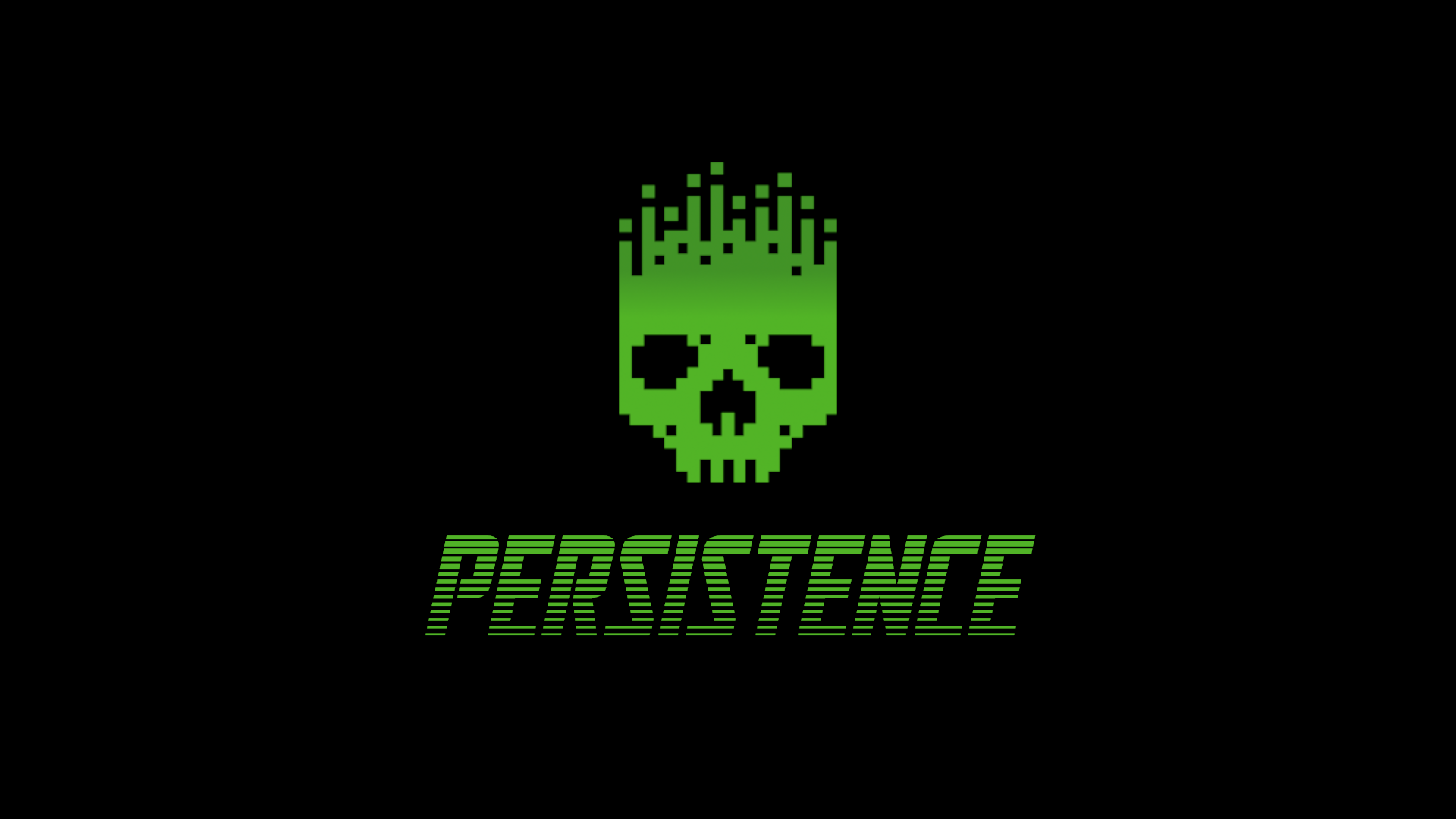 Green minimalism motivational skull pixels hackers dark text