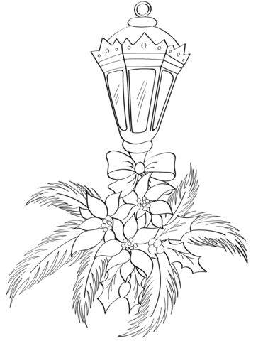 Christmas lantern coloring page free printable coloring pages