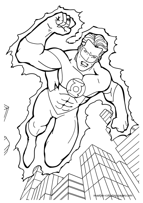 Green lantern coloring pages