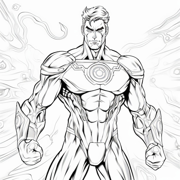 Premium ai image green lantern coloring page adventure in a wartorn world