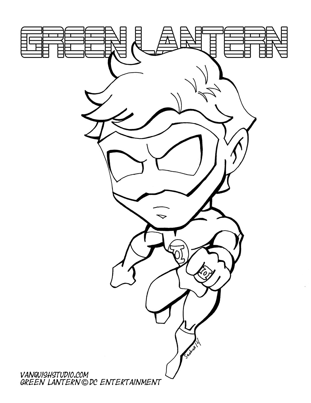 Green lantern coloring page vanquish studio