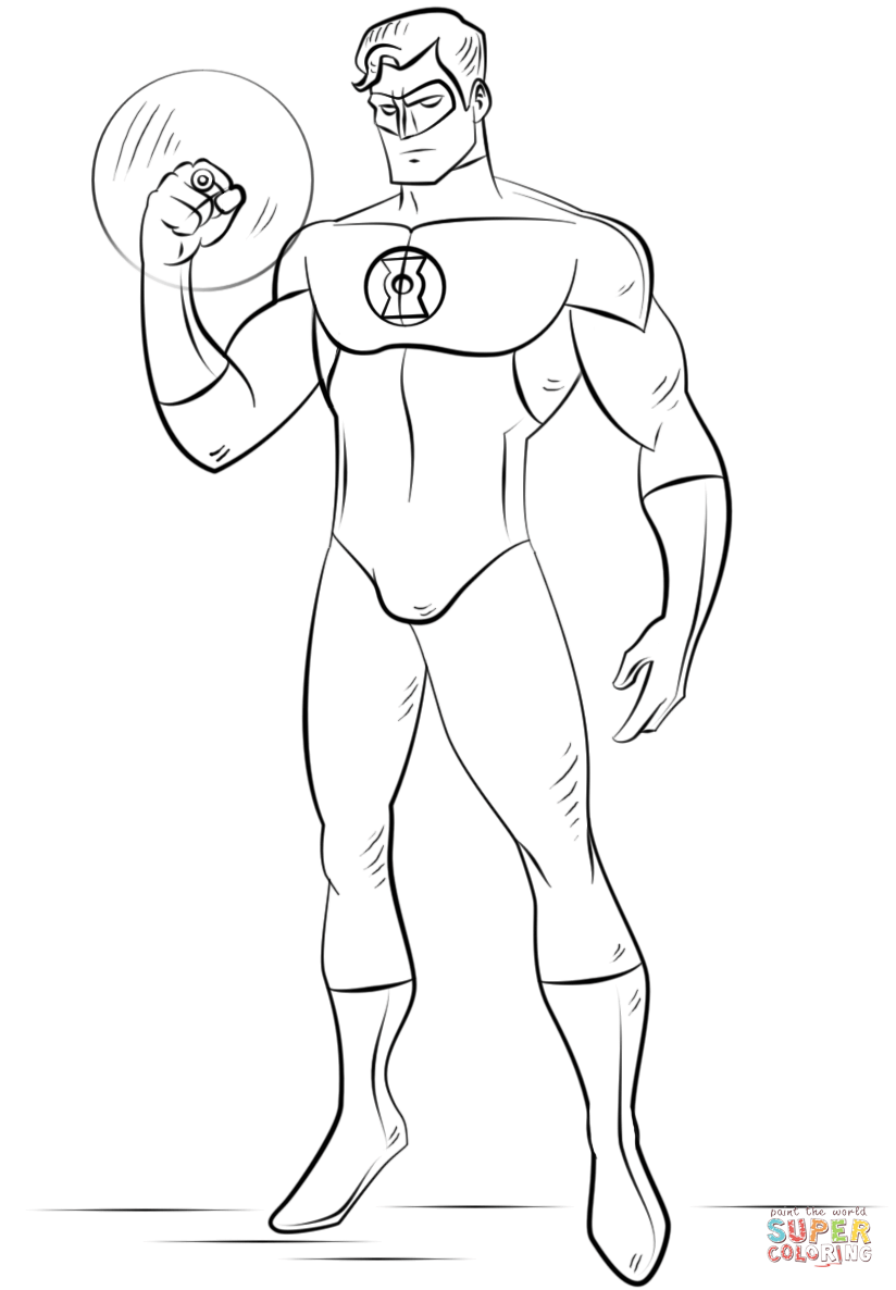 Green lantern coloring page free printable coloring pages